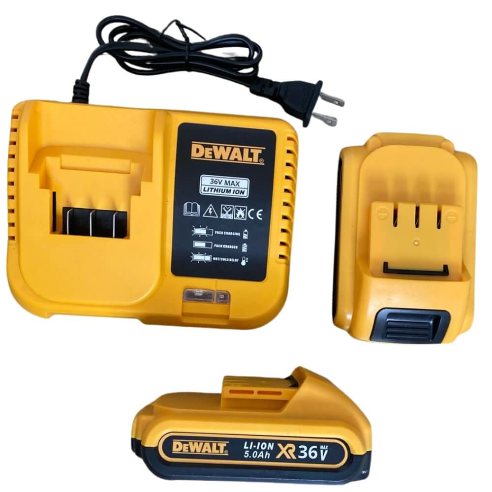 Taladro 36V con Percusión + 2 Baterías y 35 Accesorios + Lámpara LED portátil